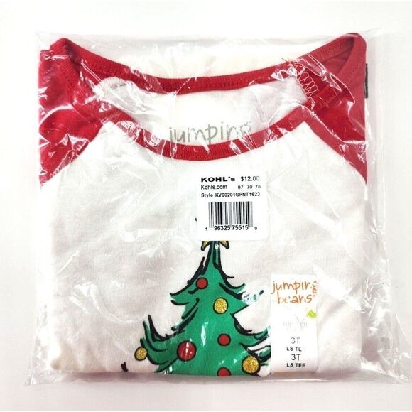 3T Toddler Raglan Graphic Tee Jumping Beans® Peanuts "Merry and Bright" - Picture 4 of 7